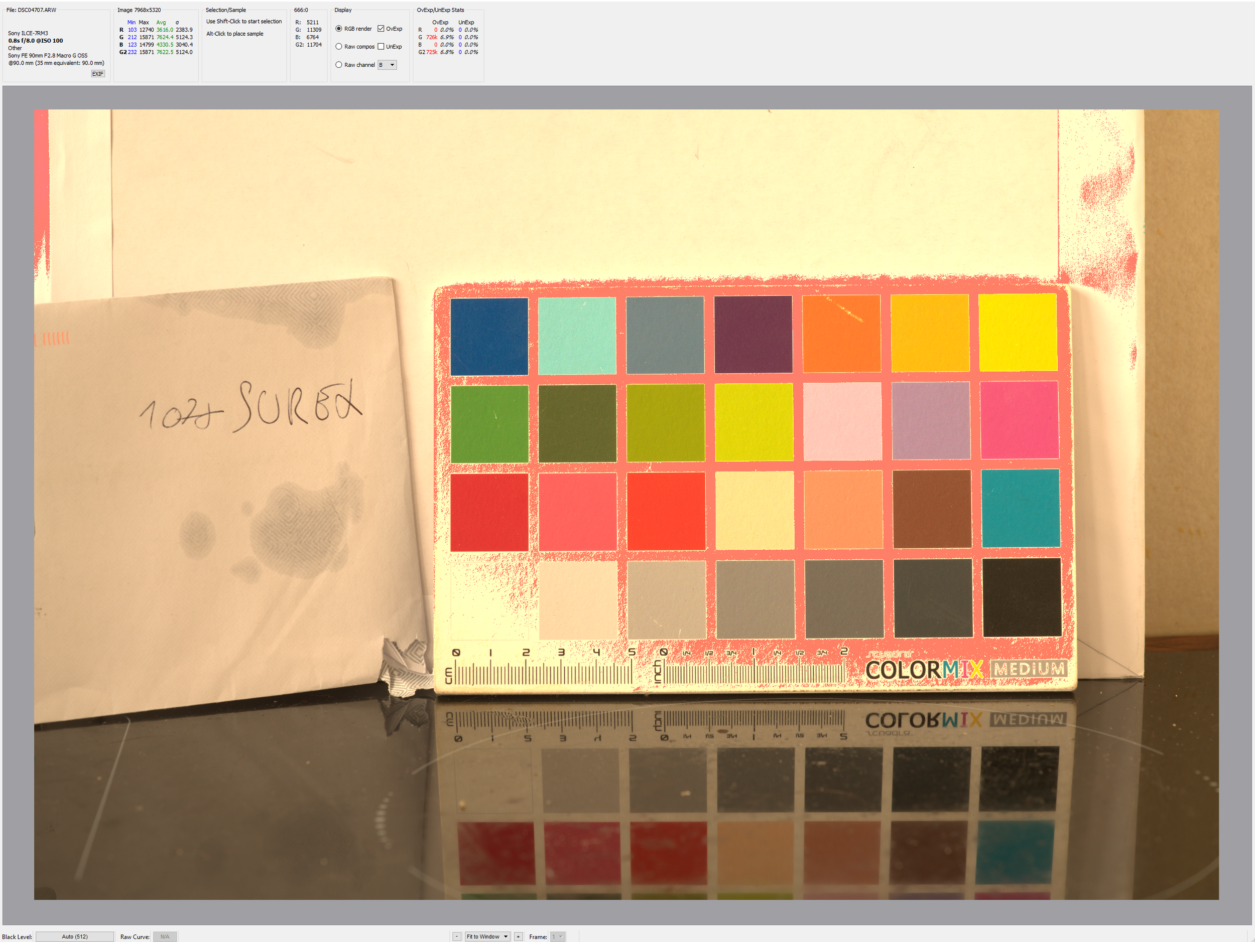 1/3 de diaph de plus, et rien ne va plus ! Le zebra s’affiche sur mon écran, et effectivement, je suis complètement cramé.