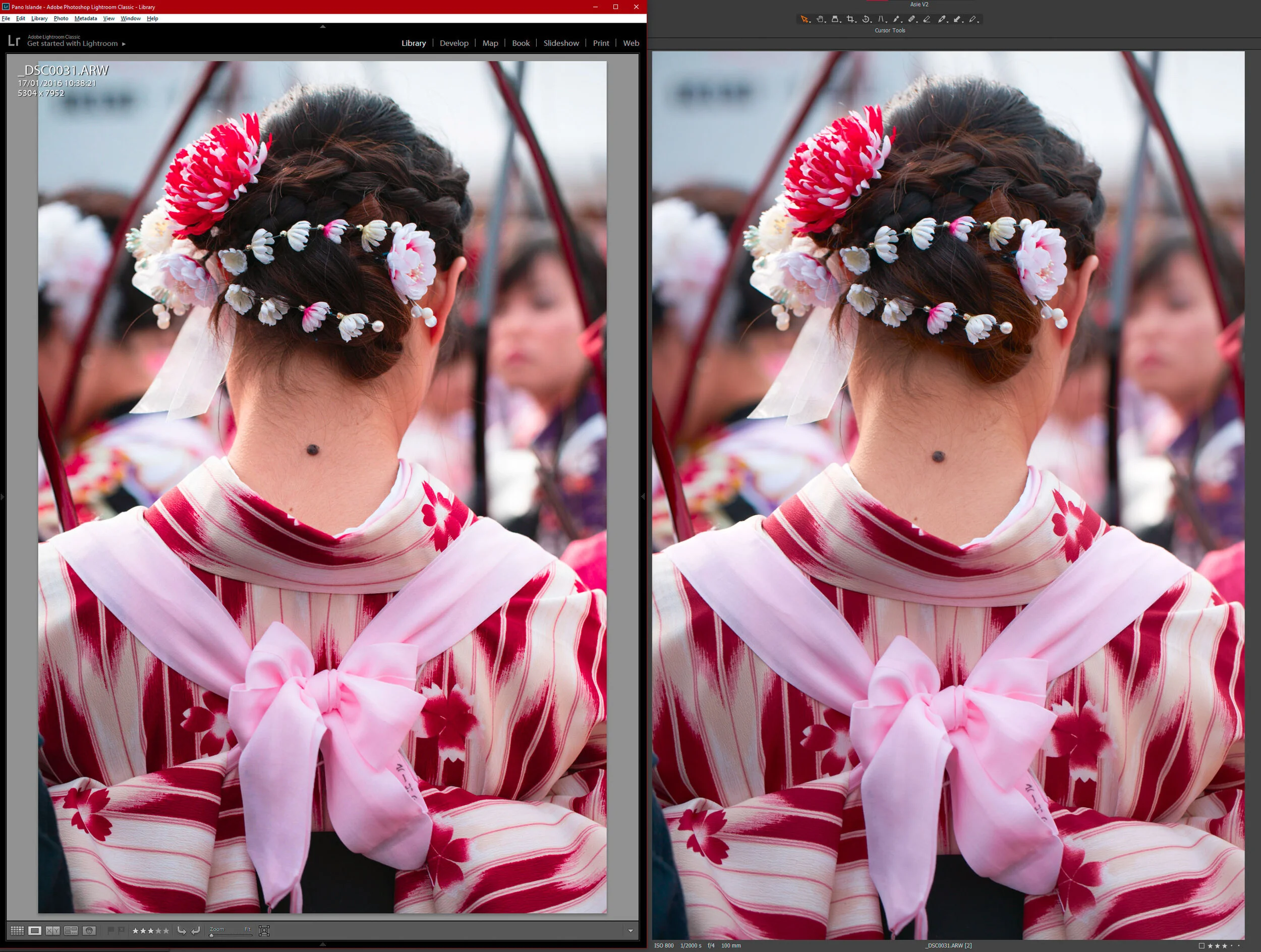 On voit pas la tendance de Lightroom à pousser les contrastes et saturer un peu plus. La peau par exemple n’a pas du tout la même couleur que sur Capture One.