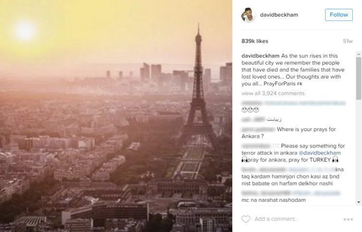 As his post on Instagram was removed, here is a screenshot. 