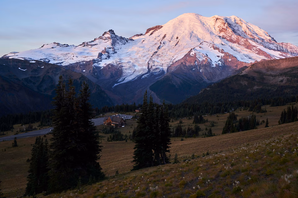 a mountain with a snow covered peak
