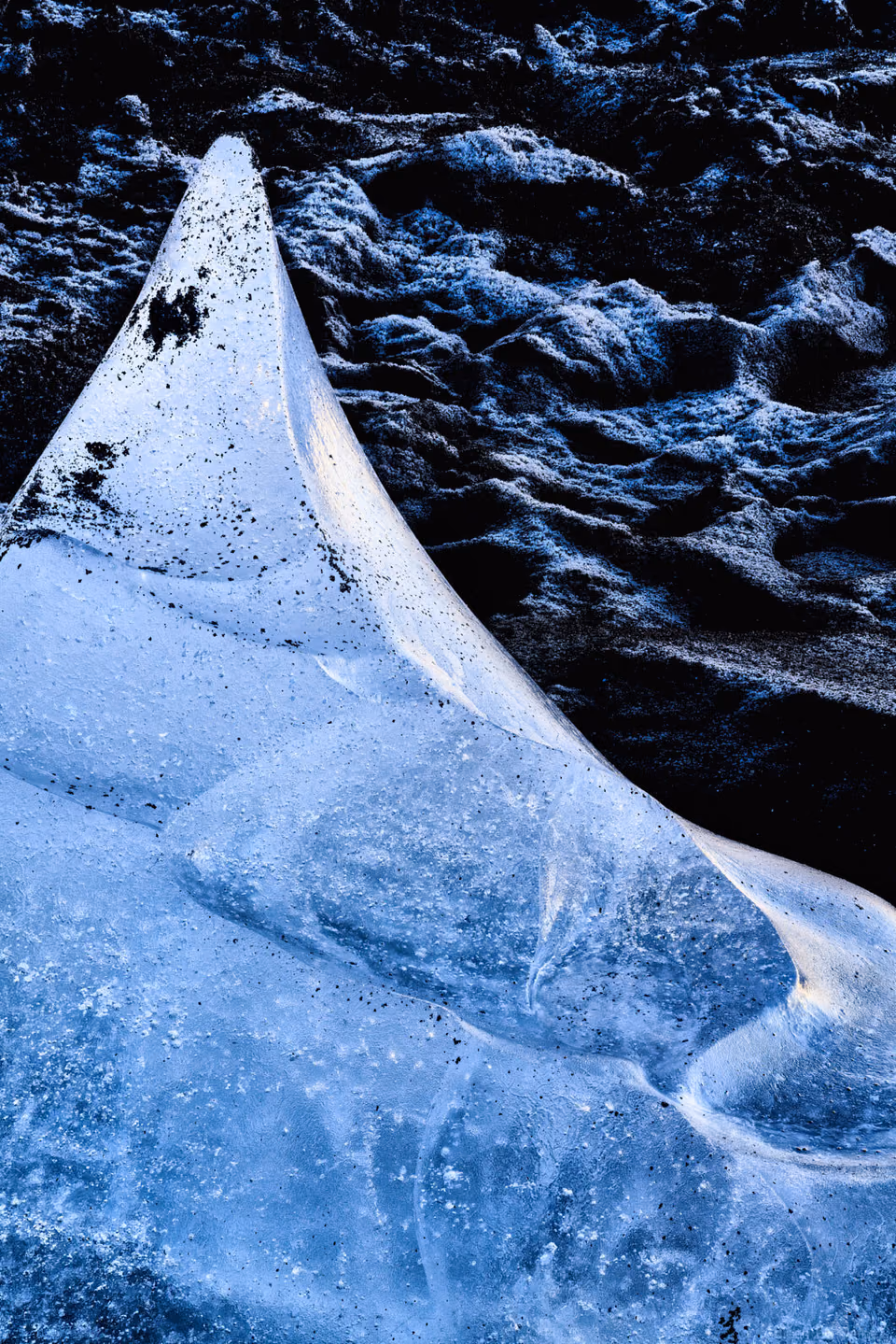 a large ice block in the water

