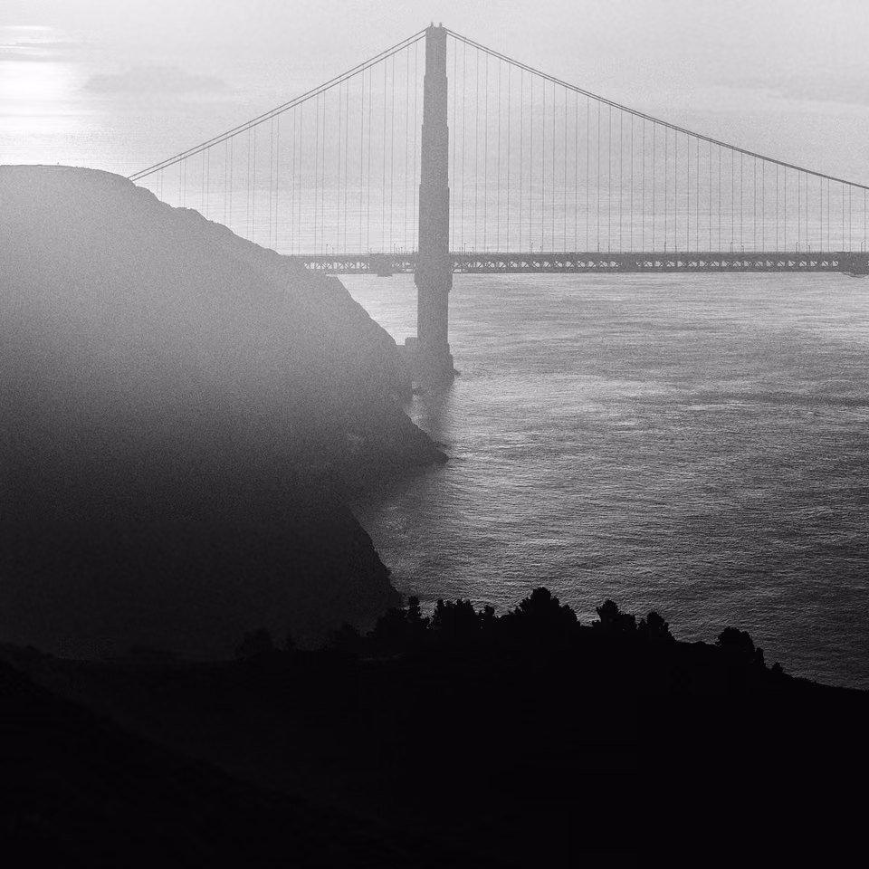 a black and white photo of the golden gate bridge
